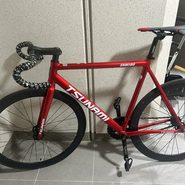 [BUNJANG] Tsunami Red Wine Cycling Jersey (L) / 쓰나미 레드와인