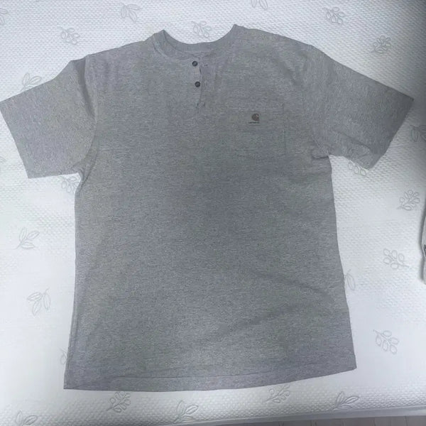 [BUNJANG] Carhartt Henley Neck K84 T-Shirt Grey / 칼하트 핸리넥 k84