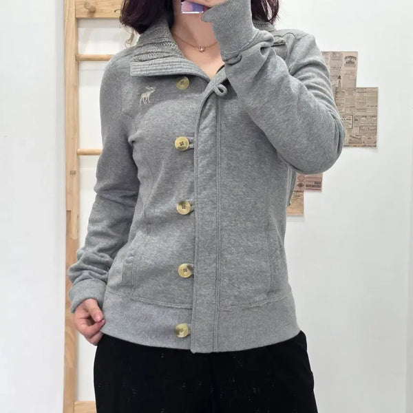 [BUNJANG] Abercrombie Neck Knit Button Zip-Up Jacket - Size M / [프립]M/아베크롬비 넥 니트 단추 집업자켓