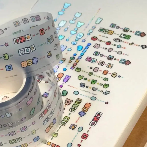[BUNJANG] Hiyane Korean Washi Tape - Kiss Cut (2 Meters Available) / 히야네 줄줄이이어요 키스컷