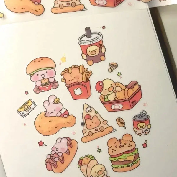 [BUNJANG] Hiyane Instant Friends Kiss Cut Stickers (2 Meters Available) / 히야네 인스턴트친구들 키스컷