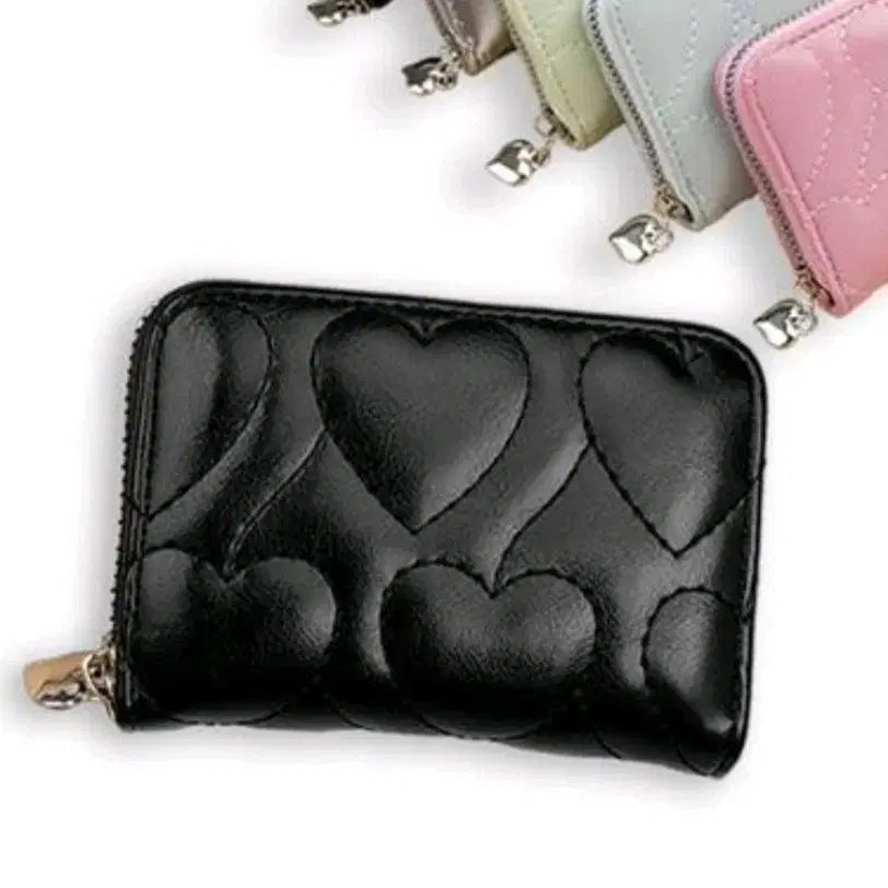 [BUNJANG] S-Class Heart Pattern Card Wallet / 고급스런 S클래스 여성용 귀여운 하트 패턴이 돋보이는 카드 반지갑 판매해요