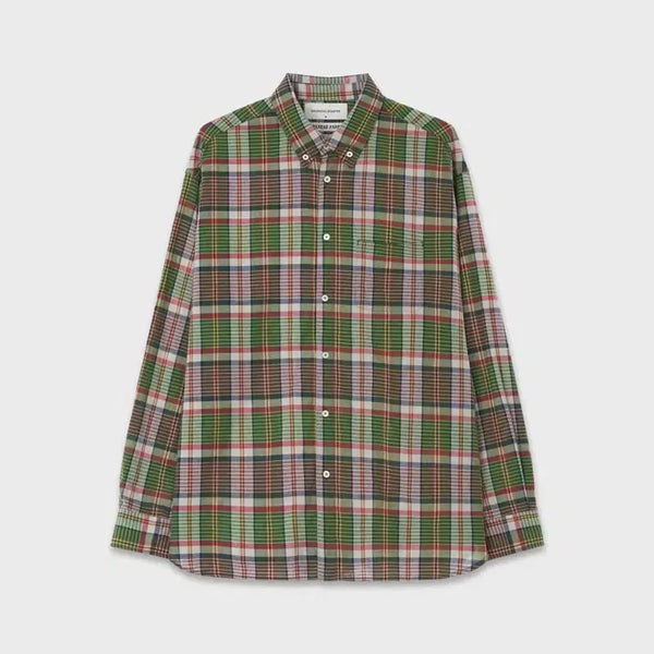 [BUNJANG] CHURCHILL ROMPER Madras Check Button-Down Shirt Vintage Green S / 처칠롬퍼 마드라스 셔츠 빈티지 그린 S