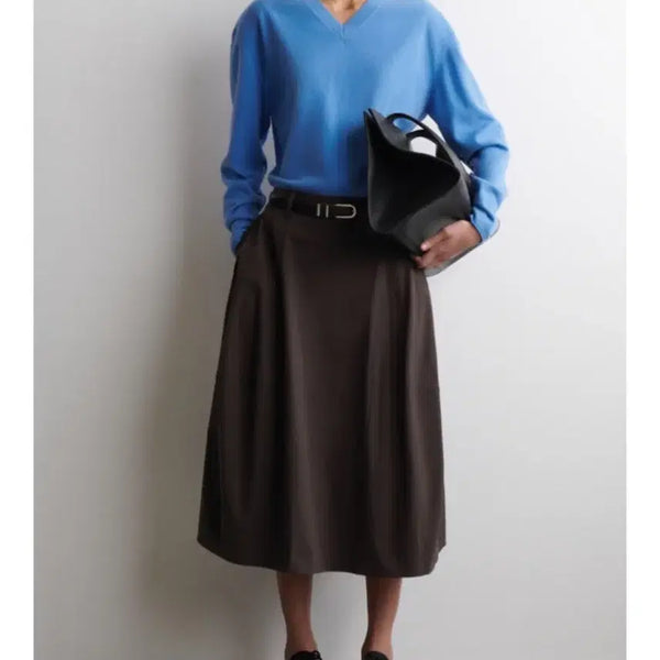[BUNJANG] COS Voluminous Cotton Midi Skirt Brown Size 32 / Cos 볼류미너스 코튼 미디 스커트 브라운 32