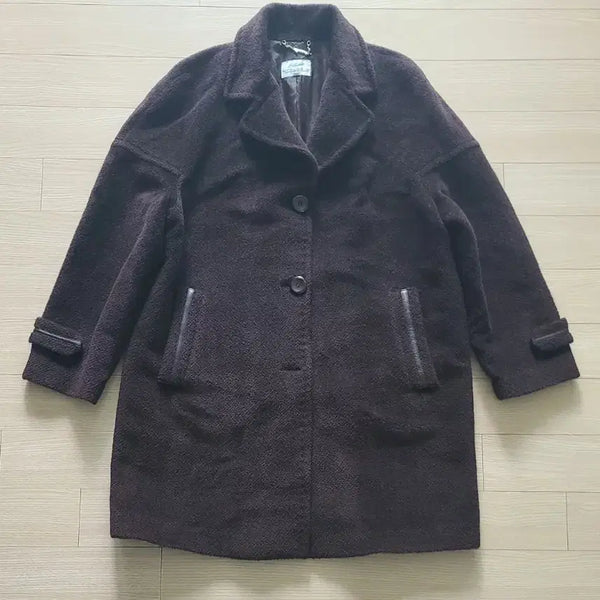 [BUNJANG] Crocodile Women's Alpaca Blend Cashmere Coat - Brown, Size 100 / 여성용 크로커다일 알파카 운혼방 캐시미어 코트 88 99 100 103 105