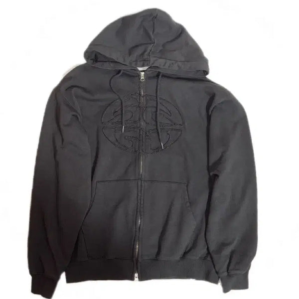 [BUNJANG] MAHAGRID Eclipse Low Cut Hooded Zip-Up Charcoal M Size / 마하그리드 이클립스 로우컷 후드집업 차콜 m사이즈 힙스트릿 빈티지 오버핏 코프코어 캐주얼 와투케