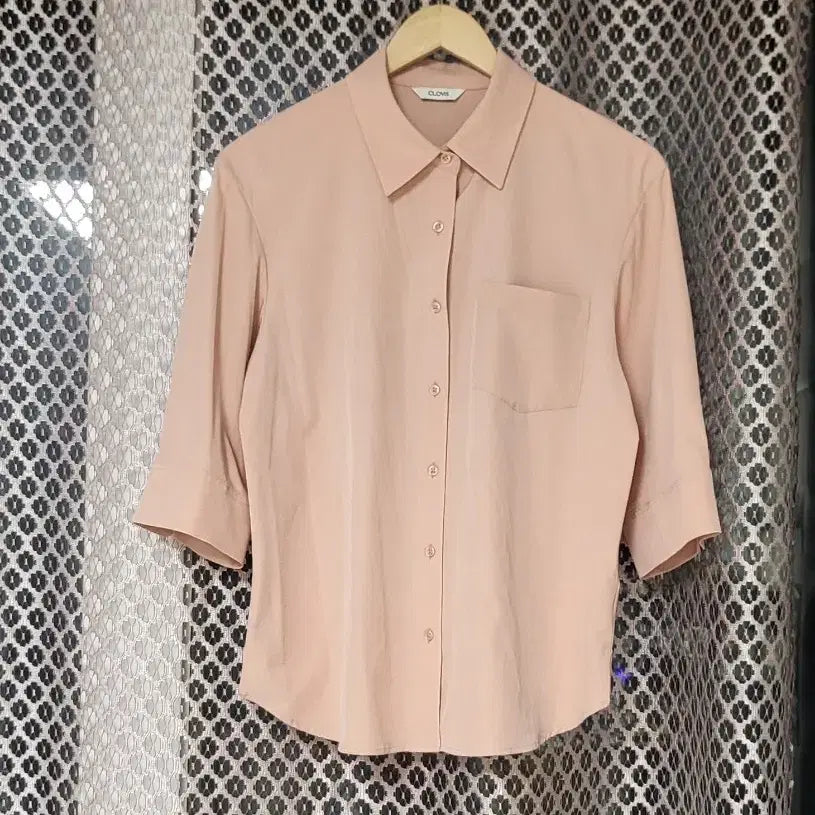 [BUNJANG] Clovis Pink 5-7 Sleeve Blouse / 클로비스 핑크 5~7부 블라우스