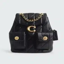 [BUNJANG] Coach Quilted Backpack Black / 코치 퀼팅 백팩
