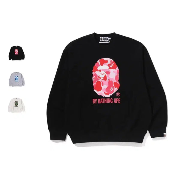 [BUNJANG] BAPE ABC Camo Ape Head Relax Fit Crewneck Sweatshirt / 베이프 ABC 카모 에이프 헤드 릴랙스핏 크루넥 맨투맨