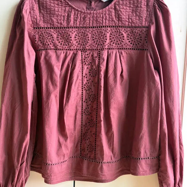 [BUNJANG] MANGO Embroidered Blouse S / MANGO 망고 자수 블라우스 S