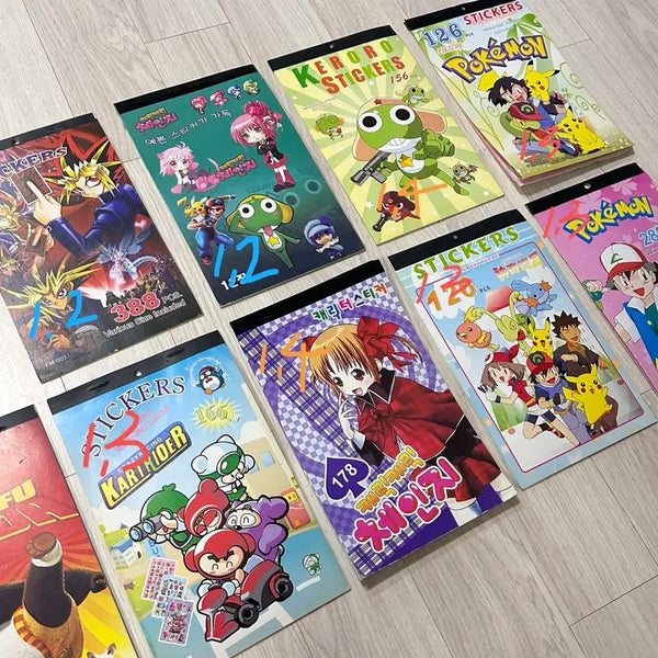 [BUNJANG] Vintage Sticker Book (Various Characters) / 고전문구 스티커북 (캐릭캐릭체인지 케로로 카트라이더 유희왕 포켓몬 등)