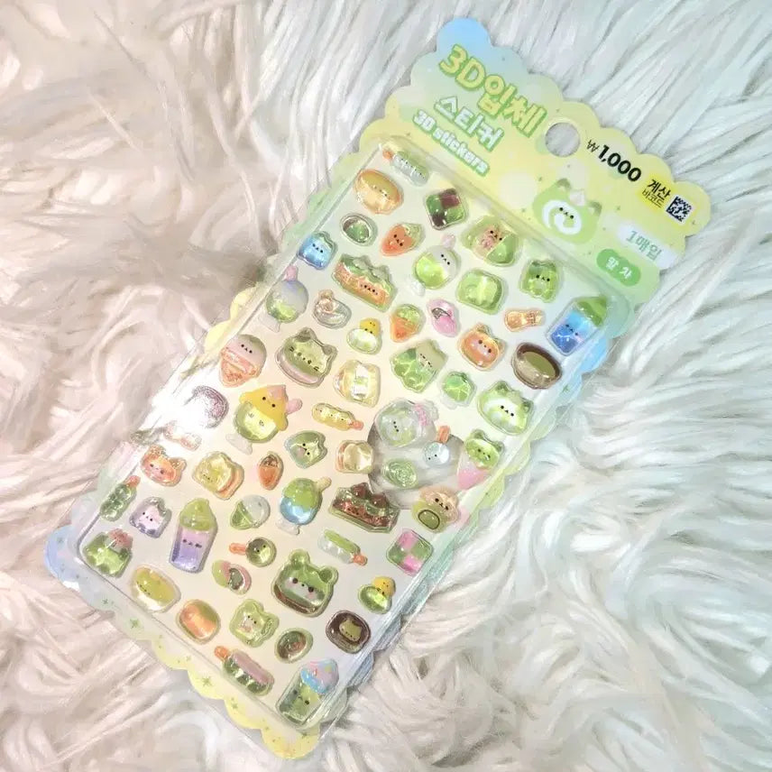 [BUNJANG] Daiso 3D立体 Sticker_Matcha / 다이소 3D 입체 스티커_말차