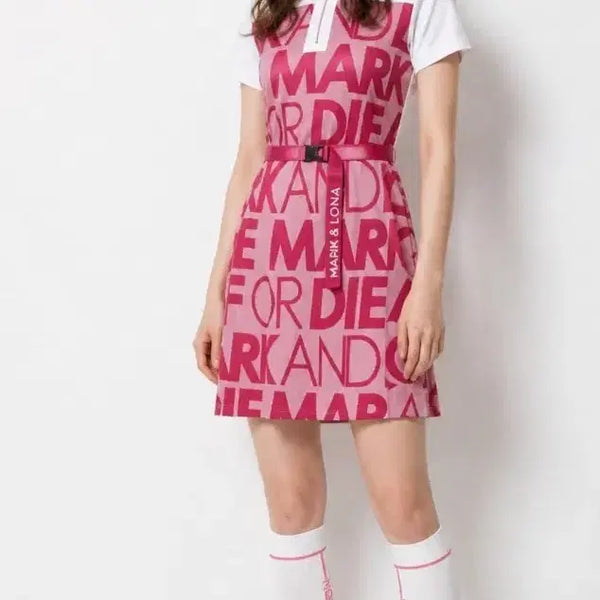 [BUNJANG] Mark &ロナ Pink Logo Short Sleeve Dress / [새상품] 정품 마크앤로나  핑크 로고 반팔 원피스
