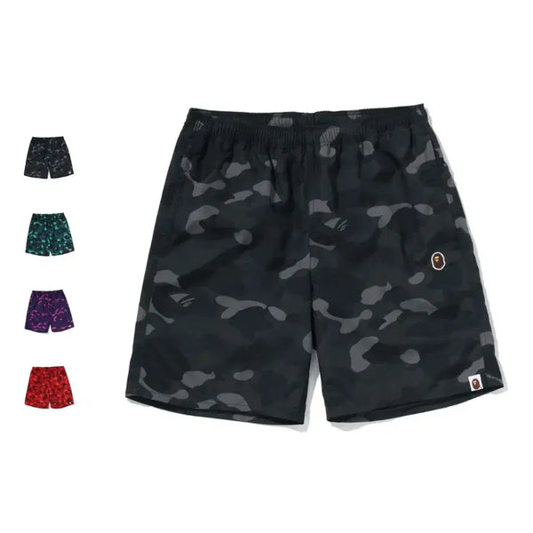 [BUNJANG] BAPE Color Camo Ape Head One Point Beach Shorts / 베이프 컬러 카모 에이프 헤드 원포인트 비치 반바지