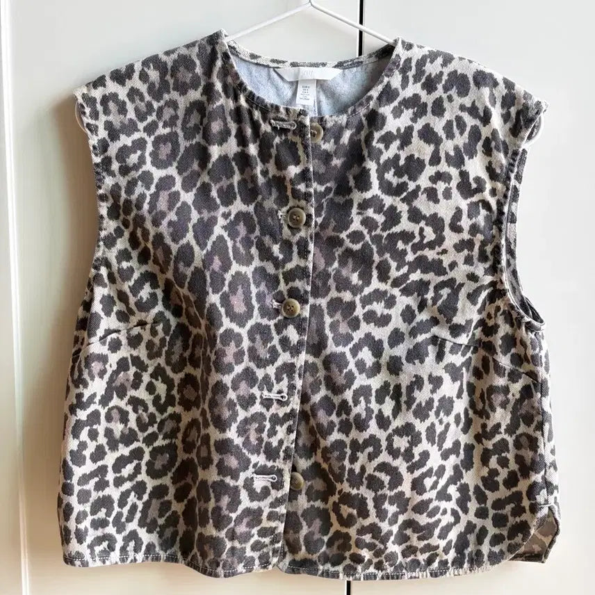 [BUNJANG] H&M Leopard Pattern Vest S / H&M 레오파드 패턴 조끼 S