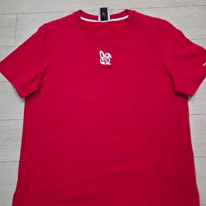[BUNJANG] Ozscecon Red Short Sleeve T-Shirt with Dog Graphic / 오즈세컨 티셔츠