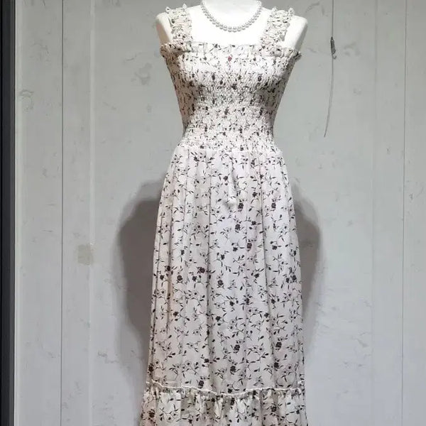 [BUNJANG] Smocked Waist Long Dress / 스모크밴딩 롱원피스