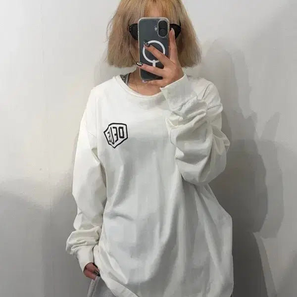 [BUNJANG] L Deus Ex Machina White Long Sleeve T-Shirt / L 데우스 엑스 마키나 화이트 컬러 롱슬리브 티셔츠