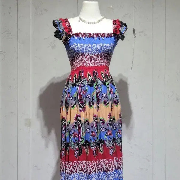 [BUNJANG] Flare Smoke Banding Long Dress / 플레어 스모크 밴딩  롱원피스