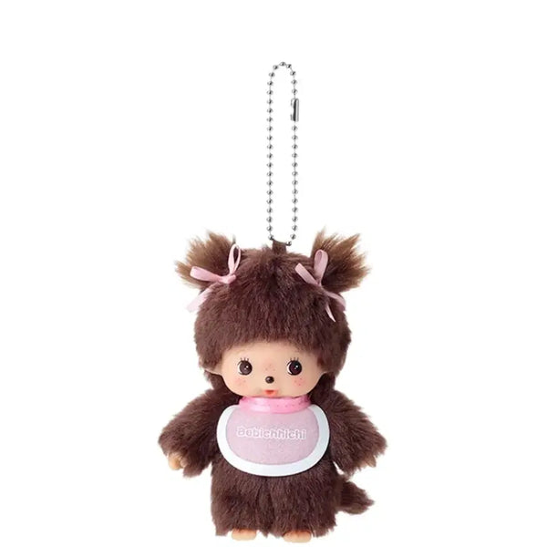 [BUNJANG] Monchhichi Babychichi Big Head Girl Keychain Brown / 새상품)몬치치 베비치치 빅헤드 걸 키 체인 브라운