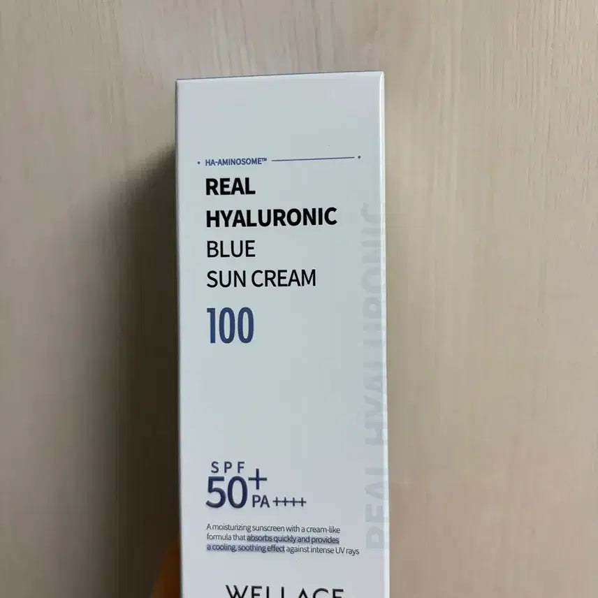 [BUNJANG] Wellage Real Hyaluronic Blue Sun Cream SPF50+ PA++++ 50ml / [새상품] [화잘먹] 웰라쥬 리얼 히알루로닉 블루 선크림 50ml