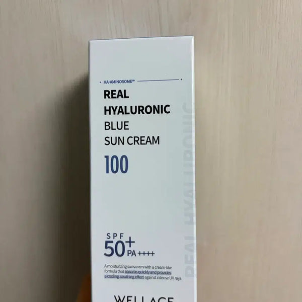 [BUNJANG] Wellage Real Hyaluronic Blue Sun Cream SPF50+ PA++++ 50ml / [새상품] [화잘먹] 웰라쥬 리얼 히알루로닉 블루 선크림 50ml