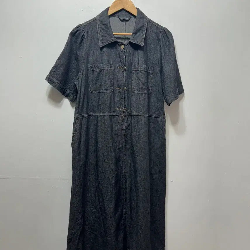 [BUNJANG] The Handmade Women's Denim Short Sleeve Long Dress M / 더 핸드메이드 여성 데님 반팔 롱 원피스 M