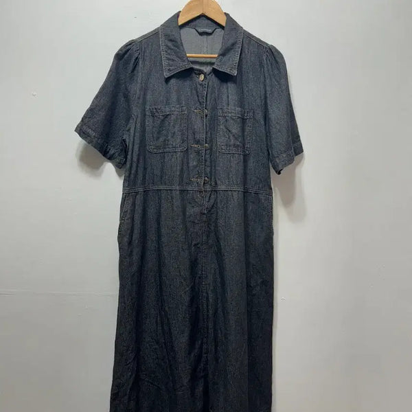 [BUNJANG] The Handmade Women's Denim Short Sleeve Long Dress M / 더 핸드메이드 여성 데님 반팔 롱 원피스 M