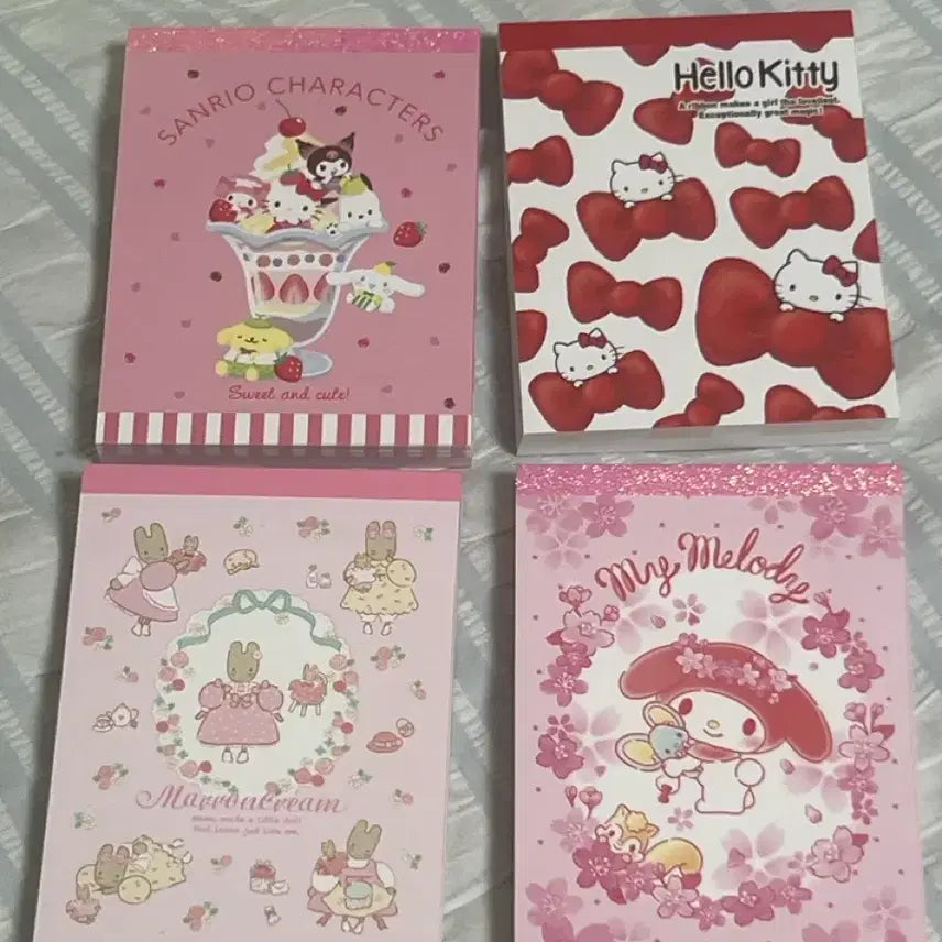 [BUNJANG] Sanrio Characters Sticky Notes - Kitty, My Melody, Pom Pom Purin, Kuromi, Usahana / 산리오 캐릭터 떡메모지 키티 마이멜로디 폼푸 우사하나 파르페