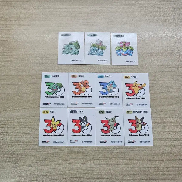 [BUNJANG] Pokemon 30th Anniversary Stickers / 포켓몬 30주년 띠부씰