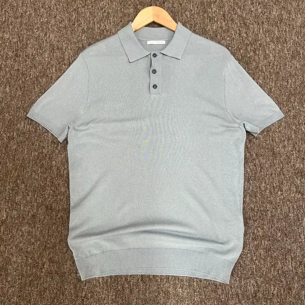 [BUNJANG] Zara Knit Short Sleeve Polo Shirt M Light Blue / 자라 니트 반팔 폴로티 M 라이트블루