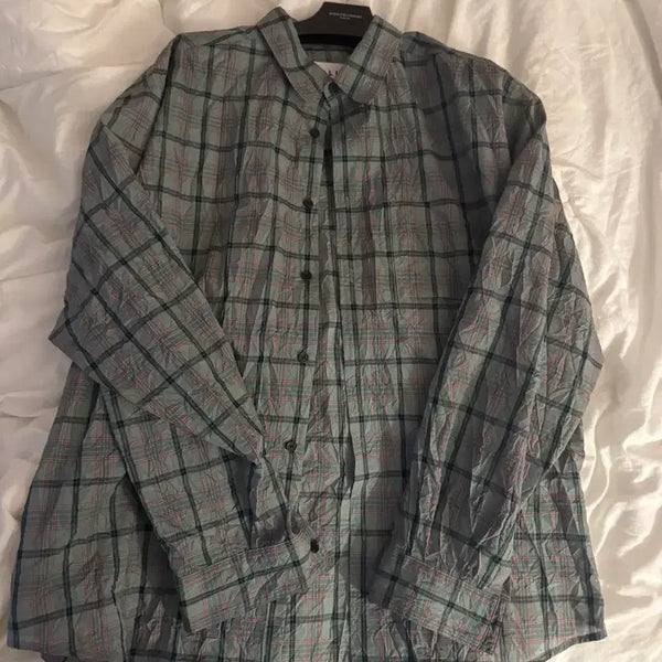 [BUNJANG] Solid Homme 25SS Green Check Shirt / 52)25ss 솔리드 옴므 그린체크셔츠