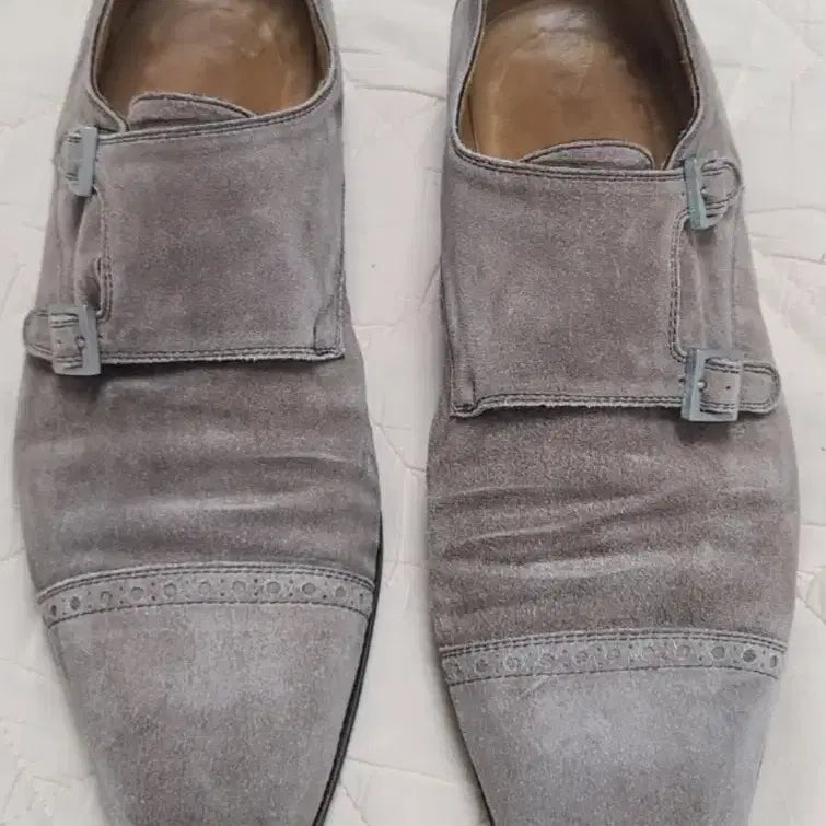 [BUNJANG] Sutor Mantellassi Double Monk Strap Suede Shoes / 수토 만텔라시 더블몽크 스트랩 구두