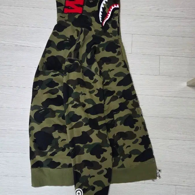 [BUNJANG] BAPE Shark Hoodie Green Camo XL / 베이프 샤크후드 녹계 XL