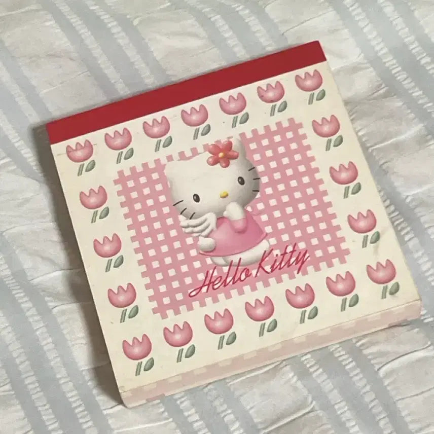 [BUNJANG] Classic Kitty Angel Tulip Sticky Notes - New, Unused / 고전 키티 엔젤 튤립 떡메모지 새상품 미사용