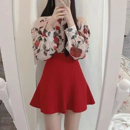 [BUNJANG] Somedays Flare Mini Skirt - Wine / 썸데이즈 플레어 미니 스커트 와인 색상