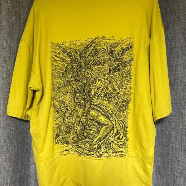 [BUNJANG] Songzio Collection 24SS Yellow Embroidered T-Shirt Size 48 / 송지오컬렉션 24ss 옐로우 자수 티셔츠 48사이즈