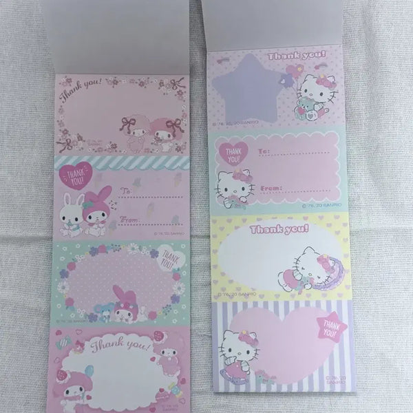 [BUNJANG] Classic Kitty My Melody Memo Pad Set / 고전 키티 마이멜로디 메모지 세트판매