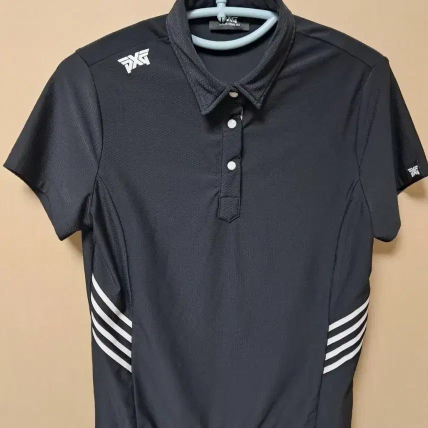 [BUNJANG] PXG Women's Golf Short Sleeve Striped Polo Shirt S / 정품 PXG 여성용 골프 사선 스트라이프 반팔 카라티 S(85~90)