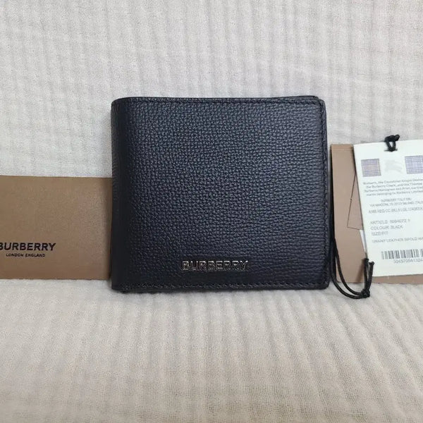 [BUNJANG] Burberry Grainy Leather Bifold Wallet Black Unused / 버버리 그레이니 레더 남성 반지갑 블랙 미사용 신품