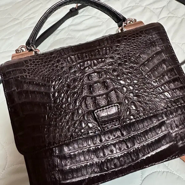 [BUNJANG] Genuine Crocodile Leather Tote Bag / 진짜악어가죽 토트백 새제품