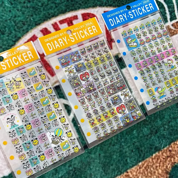 [BUNJANG] Vintage 6-Ring Diary Deco Sticker Set / 고전문구 6공 다이어리 다꾸 스티커
