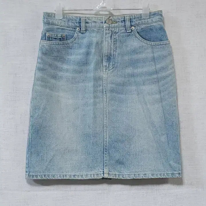 [BUNJANG] SYSTEM Vintage Denim H-Line Midi Skirt (Size 25-26) / 한섬 정품 시스템 SYSTEM 빈티지 데님 H라인 미디 스커트 청치마 25 26 치마