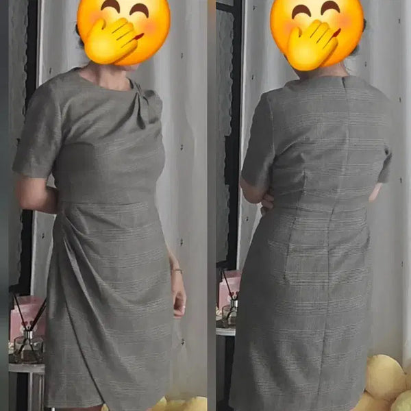 [BUNJANG] Judy Juicy Grey Check Mini Wrap Dress / 쥬시쥬디)그레이 체크 미니원피스 랩원피스 44-마른 55