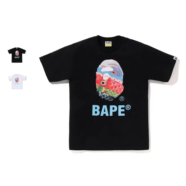 [BUNJANG] BAPE Koi Streamer Photo Ape Head Short Sleeve T-Shirt / 베이프 잉어 스트리머 포토 에이프 헤드 반팔티