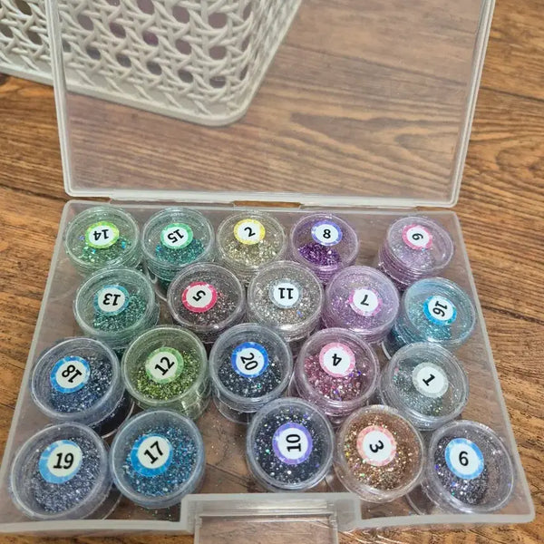 [BUNJANG] 20 Piece Glitter Set / 네일글리터20개 반짝이 완전이쁨