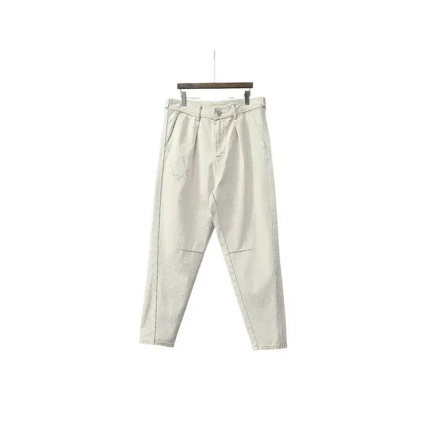 [BUNJANG] Songzio Homme Cream Ivory Curved Balloon Barrel Fit Denim Pants / 송지오옴므 크림아이보리  커브드벌룬 /배럴핏  데님 팬츠