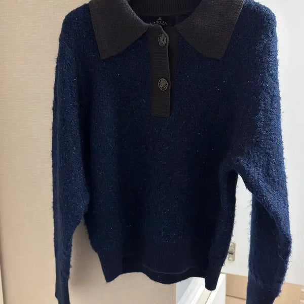 [BUNJANG] Lanvin Collection Glitter Collar Knit / 랑방컬렉션 글리터 카라 니트 한섬