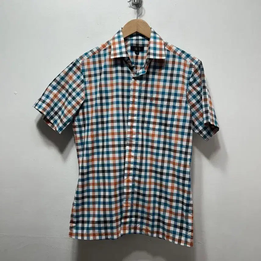 [BUNJANG] DAKS Check Short Sleeve Shirt Size 95 / DAKS 체크 반팔 셔츠 95사이즈