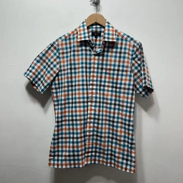 [BUNJANG] DAKS Check Short Sleeve Shirt Size 95 / DAKS 체크 반팔 셔츠 95사이즈